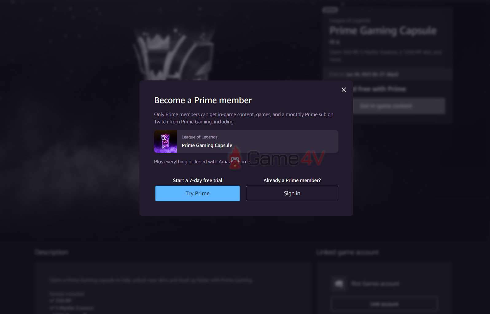 Select "Try Prime".
