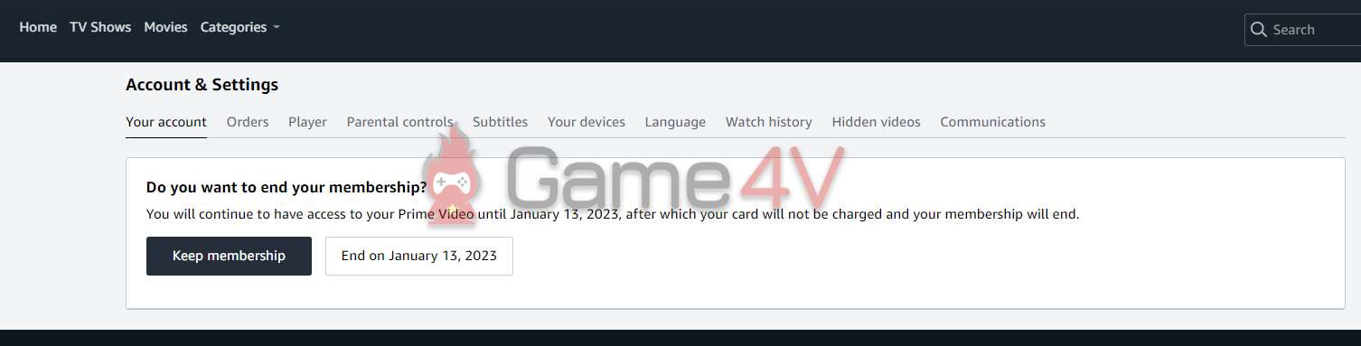 Select "End on January 13, 2023" (date may vary depending on the date the player registered).