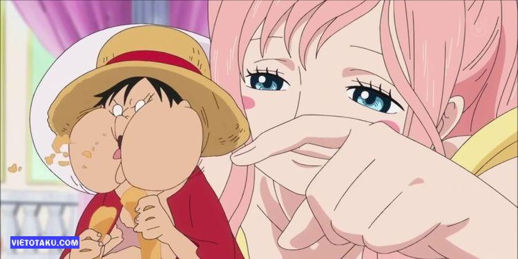 Shirahoshi is grateful to Luffy for saving her