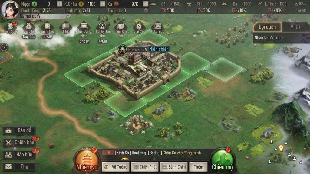 The interface of the Three Kingdoms Chi Strategy.