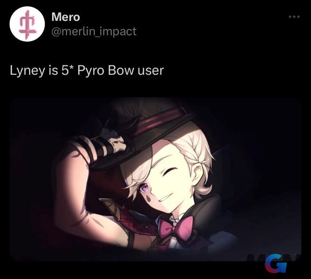 Lyney will be a 5-star Mars character using a bow