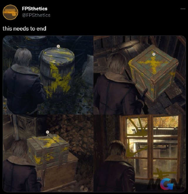 Opinion that the wooden crates in Resident Evil 4 Remake should give up the yellow paint