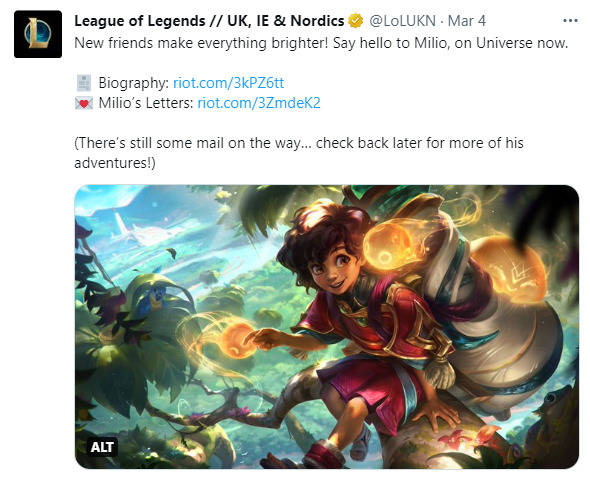 On its twitter, Riot has provided fans with a biography of this new champion.